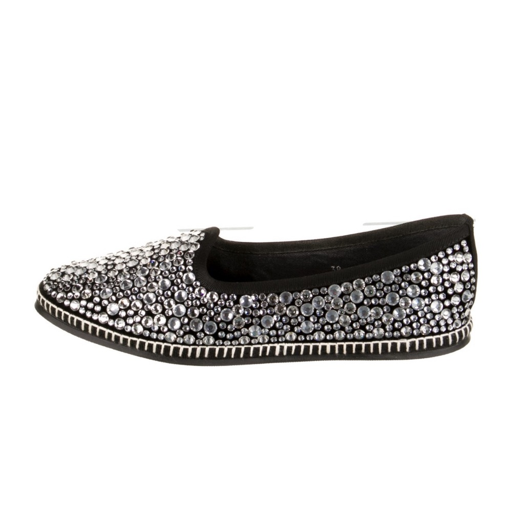 Giuseppe Zanotti Fancy Crystal Loafers with Black & Silver Embellishment Size 8 - Picture 4 of 17